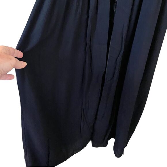 Lavender Field Long Black Kimono Open Front Cover Up - Picture 4 of 8